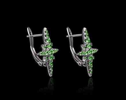 boucles oreilles-emeraude-rose des vents-jaubalet